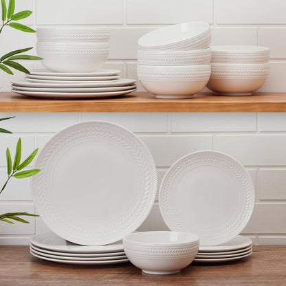 Pfaltzgraff Josephine 24 piece Dinnerware Set, Service for 8, White