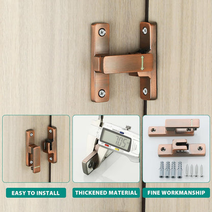 90/180 Degree Flip Latch Gate Latch, Heavy Duty Black Safety Door Lock Enhanced Security Flip Latch Lock Hardware for Interior Door Front Door Barn Garden Fence Window Bathroom Cabinet