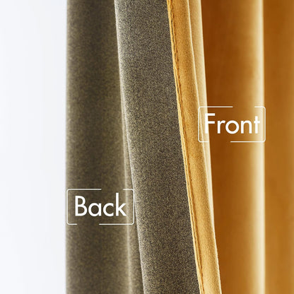 MIULEE Velvet Curtains 90 inches 2 Panels - Pinch Pleat Luxury Room Darkening Curtains for Bedroom Living Room Thermal Insulated Super Soft Fall Window Drapes Rod Pocket Pinch Pleated, Mustard Yellow