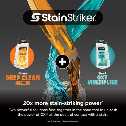 Shark StainStriker Portable Carpet & Upholstery Cleaner w/on board self cleaning - Spot, Stain, & Odor Eliminator, Includes 2 Cleaning Tools & 2 Cleaning Solutions, Charcoal, PX221BRN