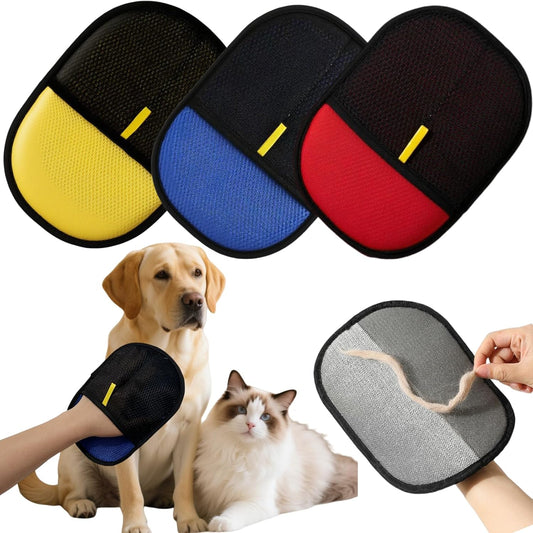 3Pcs Electrostatic Pet Hair Removal Gloves for Cats&Dogs,2025 New Upgraded Reusable Quick De-Shedding Grooming Gloves, Animal Fur Remover Tool for Couch,Carpet,Furniture,Car Seat,Clothing,Curtain