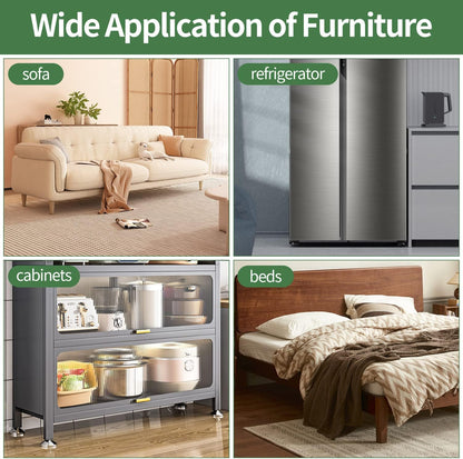 Ezprotekt 2.5" Felt Furniture Movers Sliders for Hardwood Floors, 24 Pcs Reusable Round Felt Furniture Moving Pads for Sofa Desk Couch Cabinet, Furniture Glides Easily and Quickly (Black)