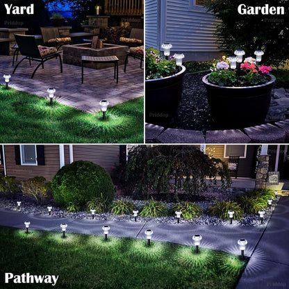Solar Lights Outdoor 12 Pack Pathway Lights 6000K LED Waterproof Cold White Mushroom Shape for Garden Driveway Walkway Landscape Path Lawn Yard Decor