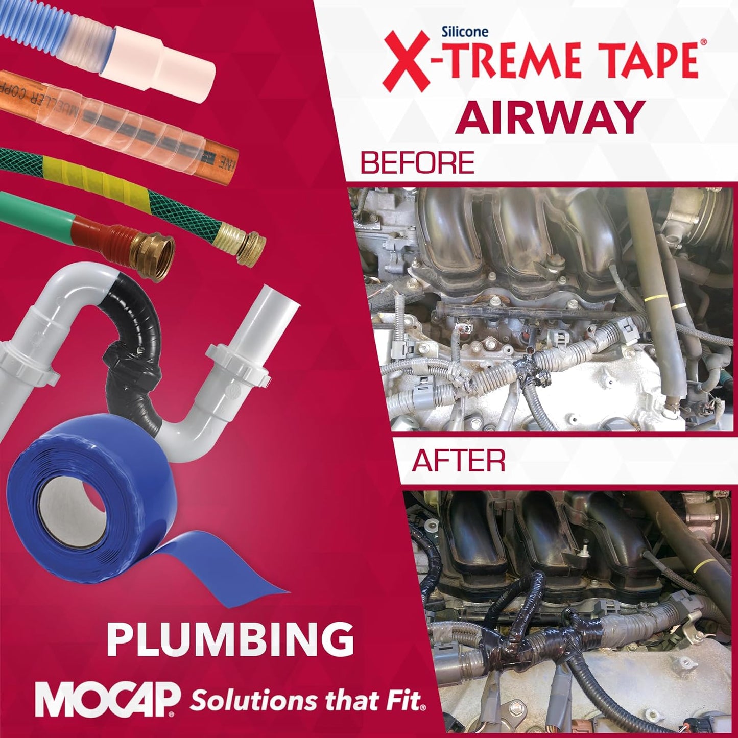 X-Treme Tape MOCAP Heavy Duty Electrical Tape, Self-Fusing Silicone Rubber, Waterproof & Insulating Flexible Tape, Electrical for Hose, Automotive, Outdoor & Repairs - 1" x 10ft Roll - Blue