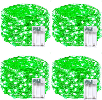 4 Pack 20FT 60LED Halloween Battery Operated Fairy Lights with Timer, Waterproof Battery String Lights Outdoor Indoor, Battery Twinkle Lights for Bedroom Wedding Birthday Party Halloween (Green)