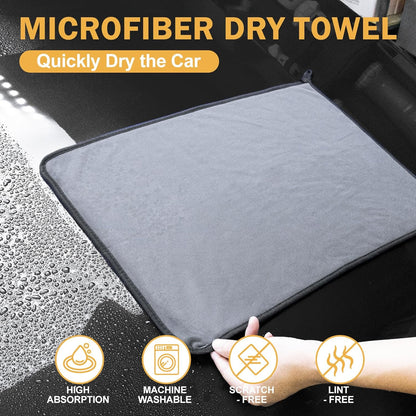 2-Pack Medium Size (23.6" x 15.7") Microfiber Towels, 600GSM Ultra Absorbent Car Drying Towels — Scratch-Free, Streak-Free, Lint-Free, Perfect for Cars, Shower Cabins, and Household Use