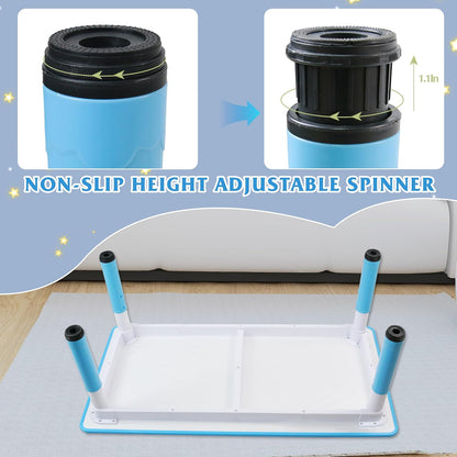 Kids Table and 6 Chairs Set with Graffiti Desktop, Toddler Furniture Set, Non-Slip, Table Children Study Desk, Dining Table, Height Adjustable Desk, Painting Desktop for Kids (47.2x23.6Inch)