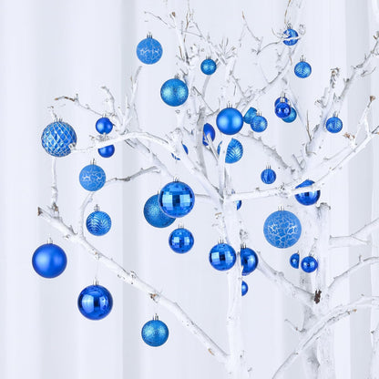 LANGXUN 36pcs Blue Christmas Tree Decorations Balls, Bolas De Navidad, 2025 Christmas Decor, Indoor Outdoor Shatterproof Christmas Ornaments, Xmars Party Wedding Suppiles