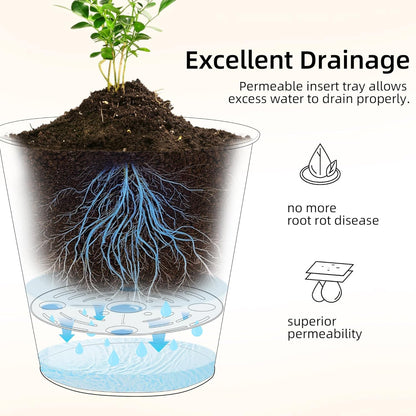 KOL 25" H. Metal Hand-Hammered Planters with Inner Pots 2-Pack, Bronze Decor Planter for Deck, Patio, Porch - Galvanized Steel Handcrafted Flower Pot - w/Water Level Indicator - Indoor Outdoor Use