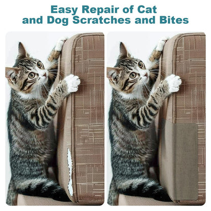 J.CARP 2Pcs Linen Repair Patches, Large Self-Adhesive Fabric Patch for Sofas, Couch, Furniture, Car Seats (8 * 11 inches-2PCS Dark Gray)