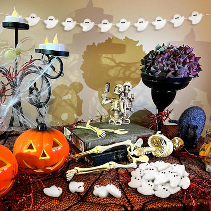 24 Pcs Halloween Felt Ghosts Wool Felted DIY Ornament Ghost for Halloween Party Decoration Home Indoor Outdoor Supplies(White)