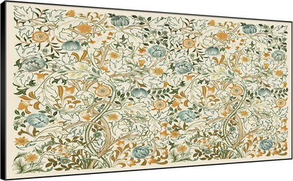 SIGNWIN 24"x46" Extra Large Framed Wall Art Vintage Botanical Floral with Golden and Teal Leaves, Elegant Nature Illustration for Home Living Room Bedroom Decor (Frame Assembly Required)