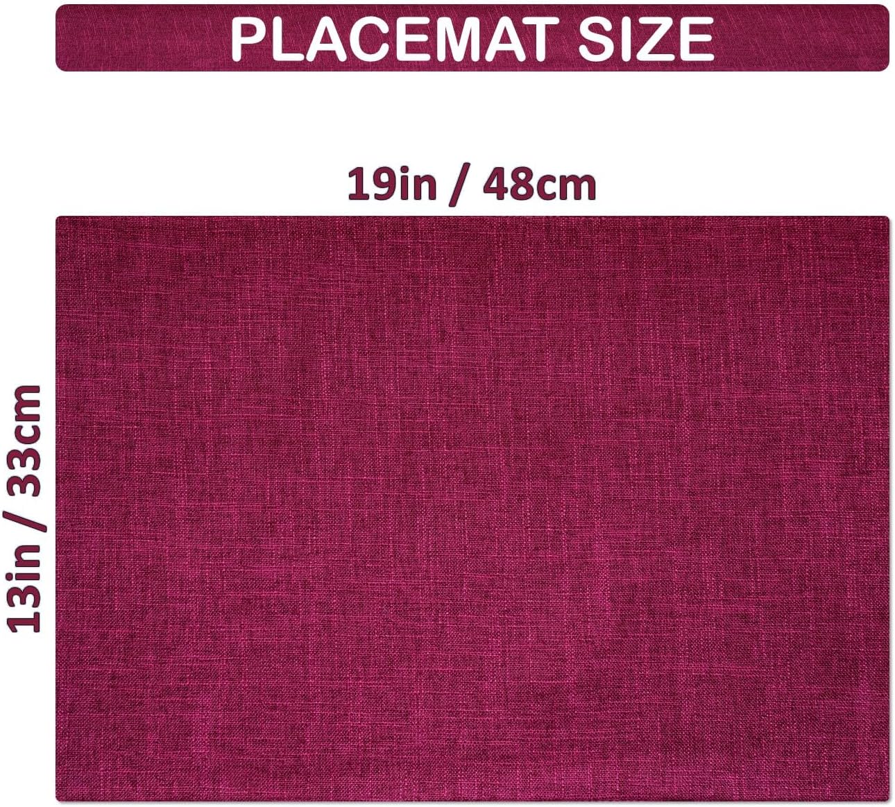 Placemat Set-Washable Place Mats for Parties-Elegant Table Mats for Kitchen Table, Set of 4 Dining Table Placemats-Heat-Resistant Cloth Placemats for Indoor and Outdoor,13x19-Burgundy Purple