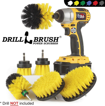 Drill Brush Attachments for Cleaning Shower, Bathroom, Grout, Tile, Bathtub, Bath Mat, Sink, Tile, Porcelain, Fiberglass, Cast Iron, Flooring – Grout Cleaner Drill Brush Set - Bathroom Accessories Kit