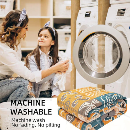 Boho Throw Blanket for Bed - 100% Pure Cotton Ultra Soft Rustic Quilt - Farmhouse Decor Bed Blankets, All Season Rustic Throw for Sofa Couch Chair(91''x 98'', Art Squares)