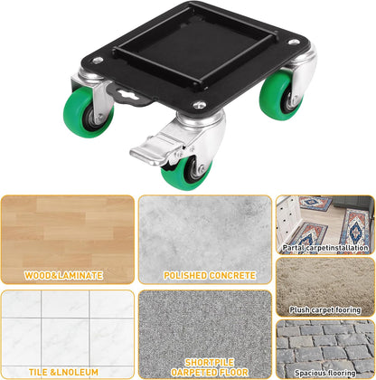 Furniture Movers with 4 Wheels,Heavy Duty Furniture Lift Mover Tool Set with 2000 lbs Load Capacity, Easy Sliders Dolly with Removable Side Guards&Brake, for Moving Appliance,Sofa etc