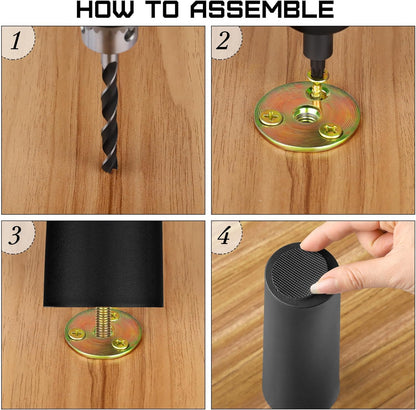 TURSTIN 8 Pack 8 Inch Plastic Furniture Legs with M8 T-Nuts Screws Tapered Sofa Couch and Chair Legs Replacement Furniture Legs for DIY Projects Sofas Coffee Tables Dressers Beds