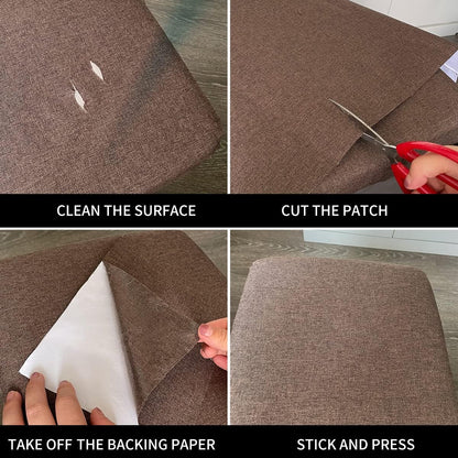 Fabric Repair Patches, 17X79 Inch Linen Repair Tape Self-Adhesive Fabric Patches Durable, DIY Large Linen Tape for Sofa, Couches, Furniture, Chair, Clothing （17X79 Inch, White）