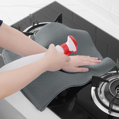 Homaxy 100% Cotton Waffle Weave Kitchen Dish Towels, Ultra Soft Absorbent Quick Drying Cleaning Towel, 13 x 28 Inches, 6-Pack, Grey