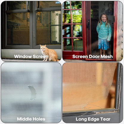 14 Sheets Window Screen Patches Repair Kit, Black 3 Sizes Window Screen Repair Kit for Mesh Screen Door, Strong Adhesive Fiberglass Quick Screen Repair Tape