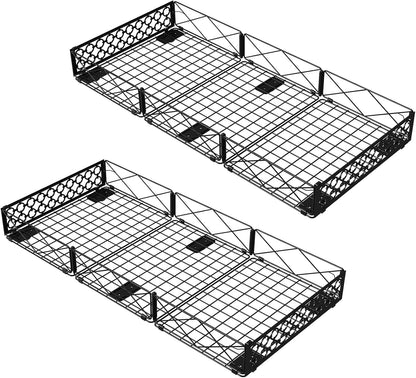 NADAMOO Large Under Bed Storage with Wheels, Low Profile Rolling Under Bed Storage Containers，Foldable Metal Under the Bed Organizer Bins for Bedroom，2 Packs