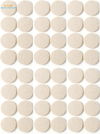 Furnigear Felt Furniture Pads for Hardwood Floors - Self Adhesive Chair Felt Pads, Floor Protector for Furniture Feet, Furniture Sliders Moving Furniture Smoothly - Anti Scratch 48 Pcs 1-1/2" Round