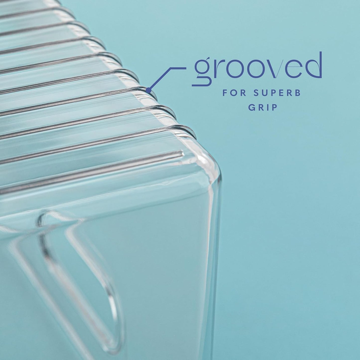 Plastic Food Storage 2 Pack Clear Container Bin with Handles for Organizing Kitchen, Pantry, Refrigerator, Freezer, Pantry, Cabinet, Closet, Bathroom. 10”x6”x5”