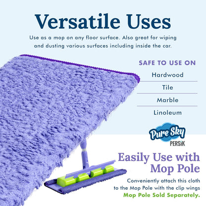 Pure-Sky Magic Deep Clean Cleaning Cloth – JUST ADD Water No Detergents Needed - Multipurpose Ultra Microfiber Cloth - Stick-Attachable for Mop, or as Handheld Microfiber Towels to Clean Any Surfaces