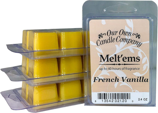 Our Own Candle Company Premium Wax Melt, French Vanilla, 6 Cubes, 2.4 oz (4 Pack)