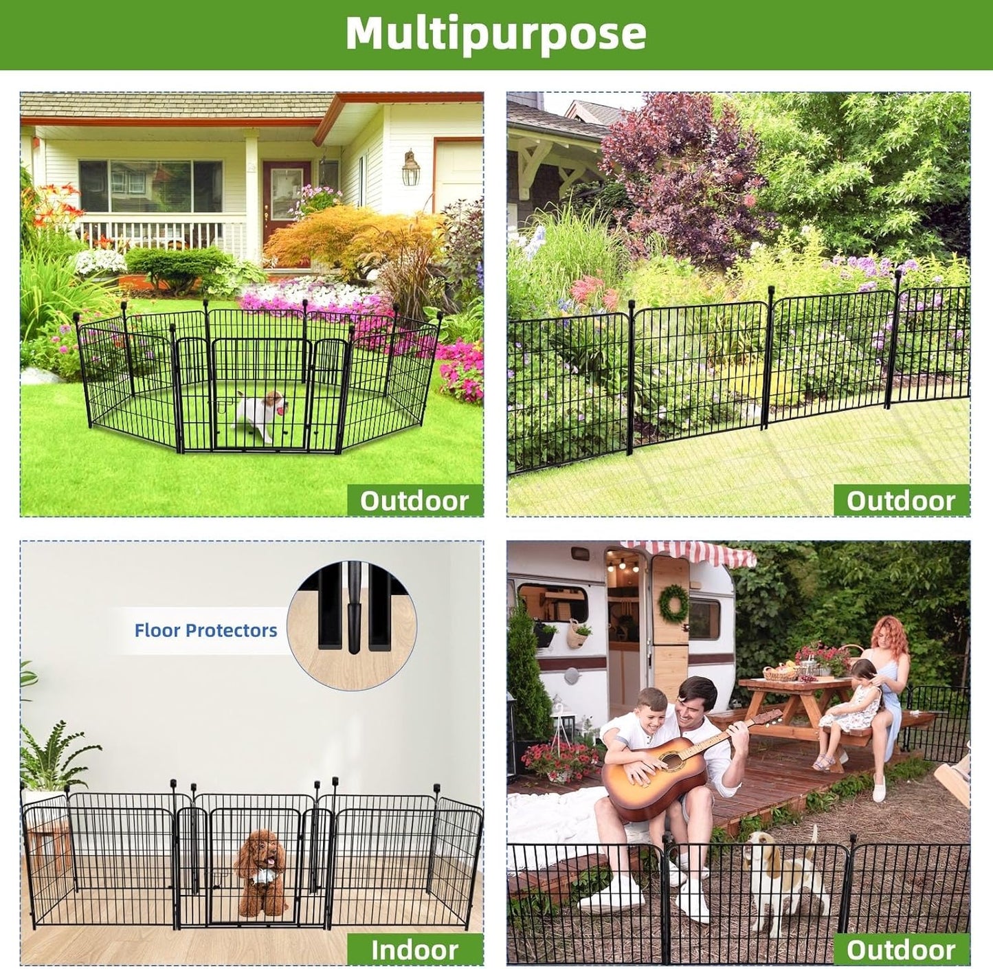 ADAVIN Garden Fencing 36 Inch High, Low Threshold Door, 10 Panels Total 22.1 Ft(L), Dog Fence Outdoor for Yard, Animal Barrier Fence, Fencing for Garden Beds, Pet Fences, Garden Fence Border.