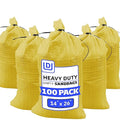 DURASACK Heavy Duty Sand Bags with Tie Strings Empty Woven Polypropylene Sand-Bags for Flood Control with 1600 Hours of UV Protection, 50 lbs Capacity, 14x26 inches, Yellow, Pack of 100