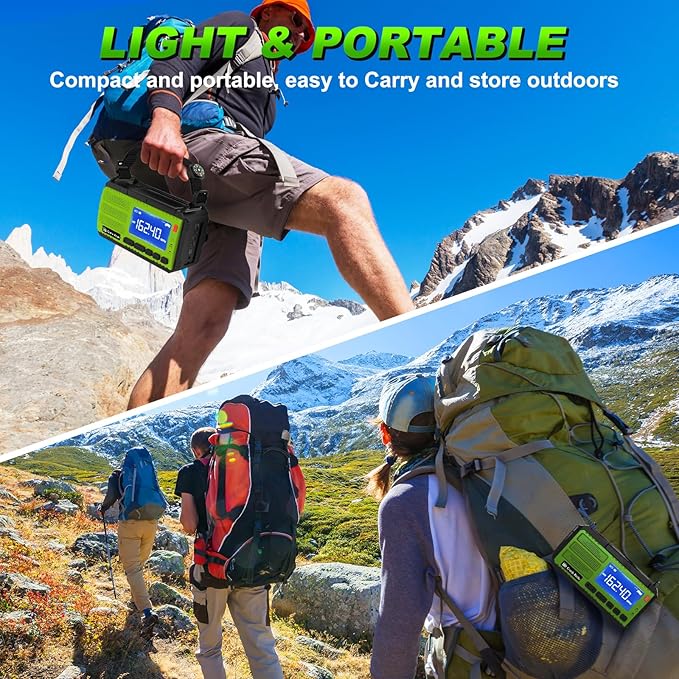 Emergency Weather Radio, Solar Hand Crank Radio AM/FM NOAA 37000mWh, Weather Alert Radio with 3 Mode Flashlight, Reading Lamp, SOS Alarm, Compass, Headphone Jack for Home Camping Emergency (Green)