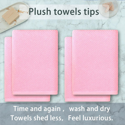 VOOVA & MOVAS Pink Bath Towels Set of 4, Large 30" x 56" - 100% Cotton | Quick Dry | Light Weight | Thick | Soft | Absorbent, Decorative Bath Towels, Towel Gift Set, Baby Pink