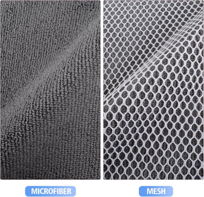 KinHwa Kitchen Washcloths for Dishes Absorbent Microfiber Dish Cloths Quick Dry Dish Rags with Poly Scour Scrub Side Ideal for Kitchen Cleaning (Gray, 7inchx7inch 12 Pack)