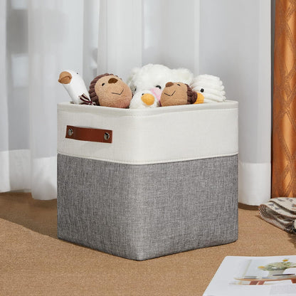 DULLEMELO 11 Inch Cube Storage Bins Fabric Storage Cubes 4 Pack Foldable Cube Storage Baskets for Cube Organizer, Cube Storage Organizer Bins for Home Office Organizer Closet, Shelves, Toy, Nursery