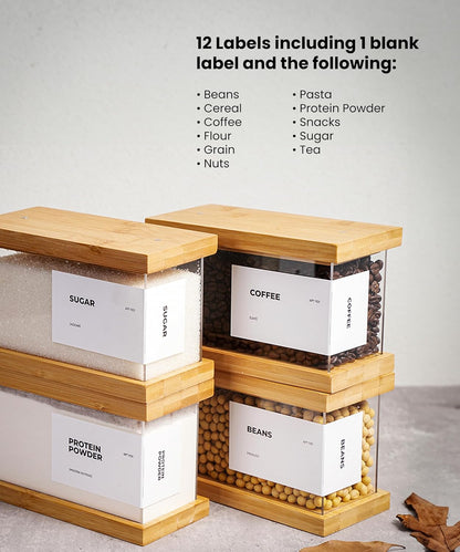 Bamboo Food Dispenser | Kitchen Organizers and Storage | Airtight Pantry Organizers and Storage Container | Cereal, Rice, Flour, Snack Storage (2, Large)