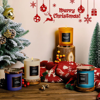 HomeLights Scented Candle Gift Set, Natural Soy Wax Candles, 4 Pack Long Lasting Up 140 Hours, Aromatherapy Candles for Women Men Birthday Thanksgiving Christmas
