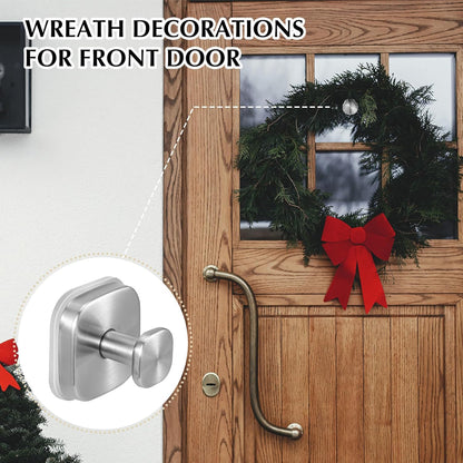 Suction Cup Hooks for Shower - Reusable No-Drill Mounting - Hooks for Towels, Robes & Loofah on Metal, Glass, Mirrors, Tile & Smooth Non-Porous Surfaces (2, Brushed Nickel)