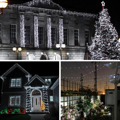 6 Pack Solar String Lights Outdoor, Extra-Long 600LED Fairy Lights Outdoor Waterproof, Solar Twinkle Light Silver Wire 8 Modes Fairy Light for Xmas Tree Party Wedding (Cool White)