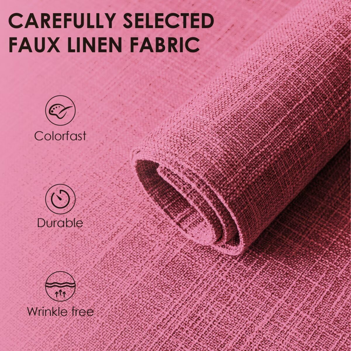 Placemats Set of 8, Bilayer Thickened Linen Place Mats Heat Resistant Machine Washable Wrinkle Free Carefully Selected Polyester Mats for Kitchen/Dining/Coffee Table (Pink)