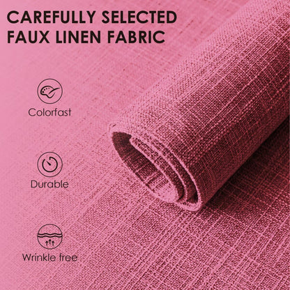 Placemats Set of 8, Bilayer Thickened Linen Place Mats Heat Resistant Machine Washable Wrinkle Free Carefully Selected Polyester Mats for Kitchen/Dining/Coffee Table (Pink)