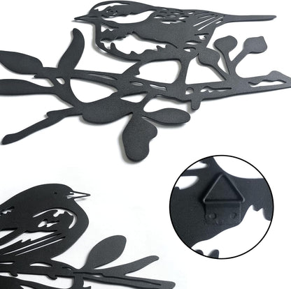 Limygus Wall Art Metal Bird Silhouette Decoration, Set of 3, Nature Style, Waterproof, Indoor Outdoor, for Patio Garden Bedroom Living Room