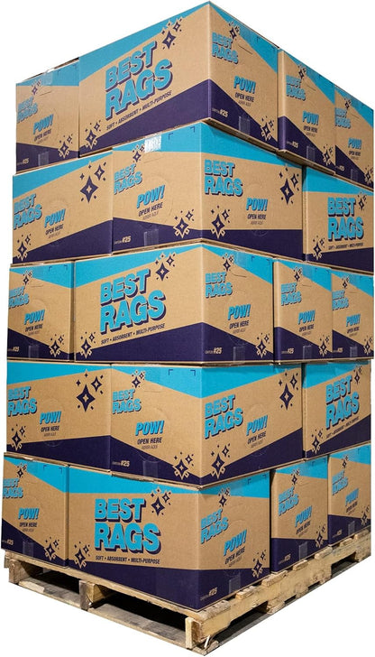 Arkwright W11 Terry Cloth Towels for Cleaning - Case of 25 - Soft Cotton Blend Washable Multi-Purpose Bar Mop, Absorbent & Quick Dry, Bulk Box of Rags for Kitchen, Auto Shop, and Garage, 25 lb, White