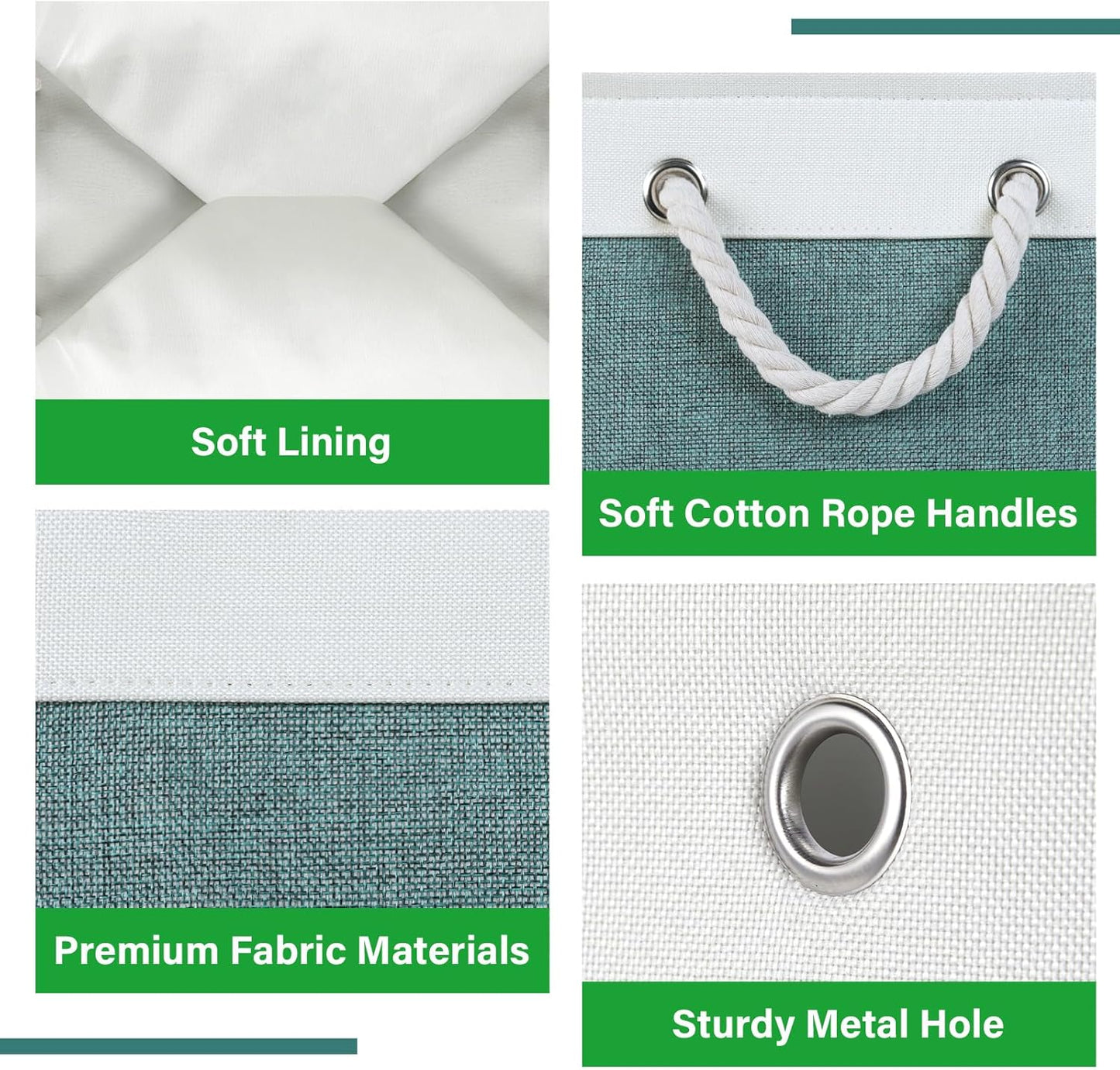 Bidtakay Large Storage Baskets for Shelves 3 Pack Fabric Storage Bins for Organizing Linen Collapsible Organizer for Closet-Deep Green