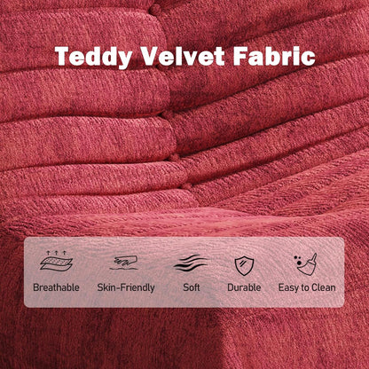 Bean Bag Chair, Fireside Chair Bean Bag Sofa Large Bean Bag Chair for Adults, Bean Bag Chairs for Teens with High Density Comfortable Foam, Memory Foam Bean Bag for Living Room, Bedroom (Red)