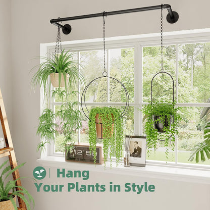 Plant Hanger Indoor Hanging Planters for Indoor Plants Hanging Plant Holder Black Metal Rod(Pot/Chain/Plant not Included