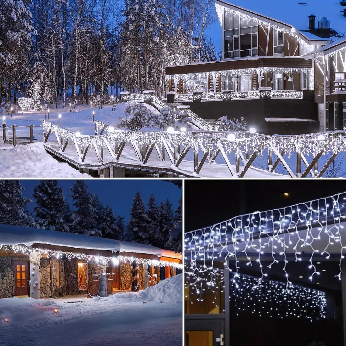 Icicle Lights Outdoor, 40Ft White Christmas Lights with 81 Drops and 432 LED Icicle Drops, Remote and Timer Controlled, Perfect for House Eaves and Wedding Decor, Pure White