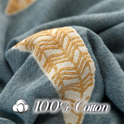 MSGKV Boho Throw Blanket 100% Cotton Woven Throw Blanket for Couch Sofa Bed Double Sided Knit Warm Blanket Cover Sheet Reversible Wearable Summer Blankets, 60''Wx 80''L