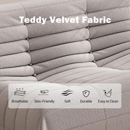 Bean Bag Chair for Adults, Oversized Loveseat Fireside Chair Comfy Lazy Floor Sofa, 2 Seater Lazy Sofa Couch Memory Foam Bean Bag for Living Room, Bedroom Apartment Office (Grey)