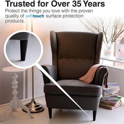 SOFTTOUCH 4717895N Heavy Duty Square Felt Furniture Pads to Protect Hardwood Floors from Scratches, 1", 48 Pack, Black, 48 Piece